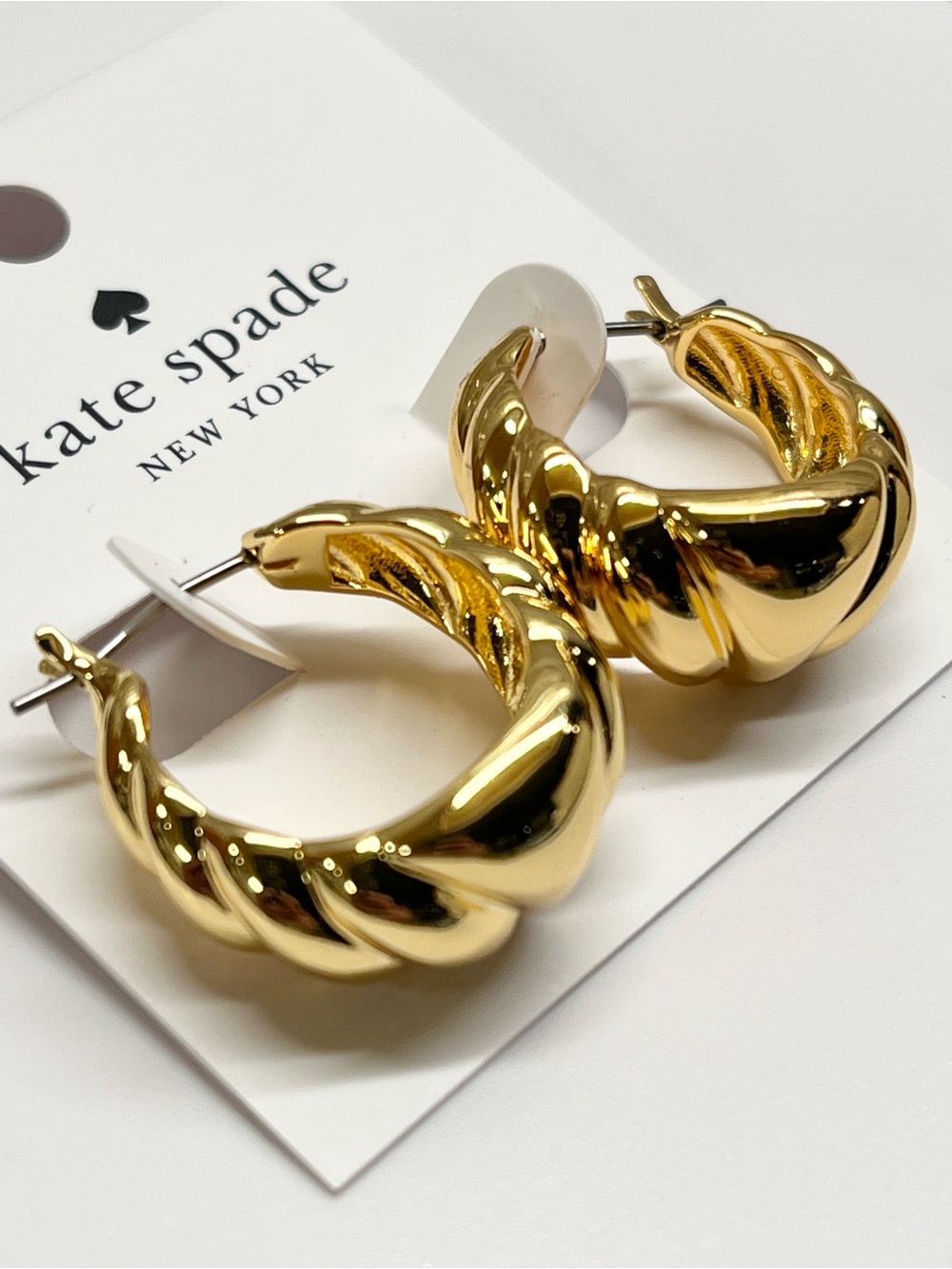 Kate Spade Full French Twist Hoop Earrings NWT